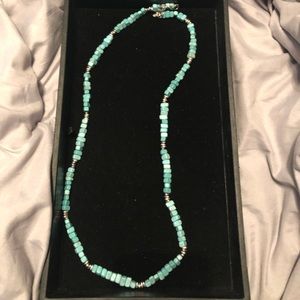 Premier Designs teal bead necklace